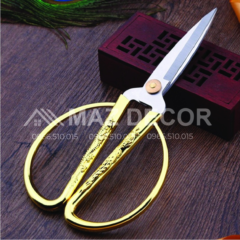 [Sỉ] Kéo rồng phượng cán vàng đa năng siêu sắc inox dày dặn đẹp giá rẻ tiện lợi