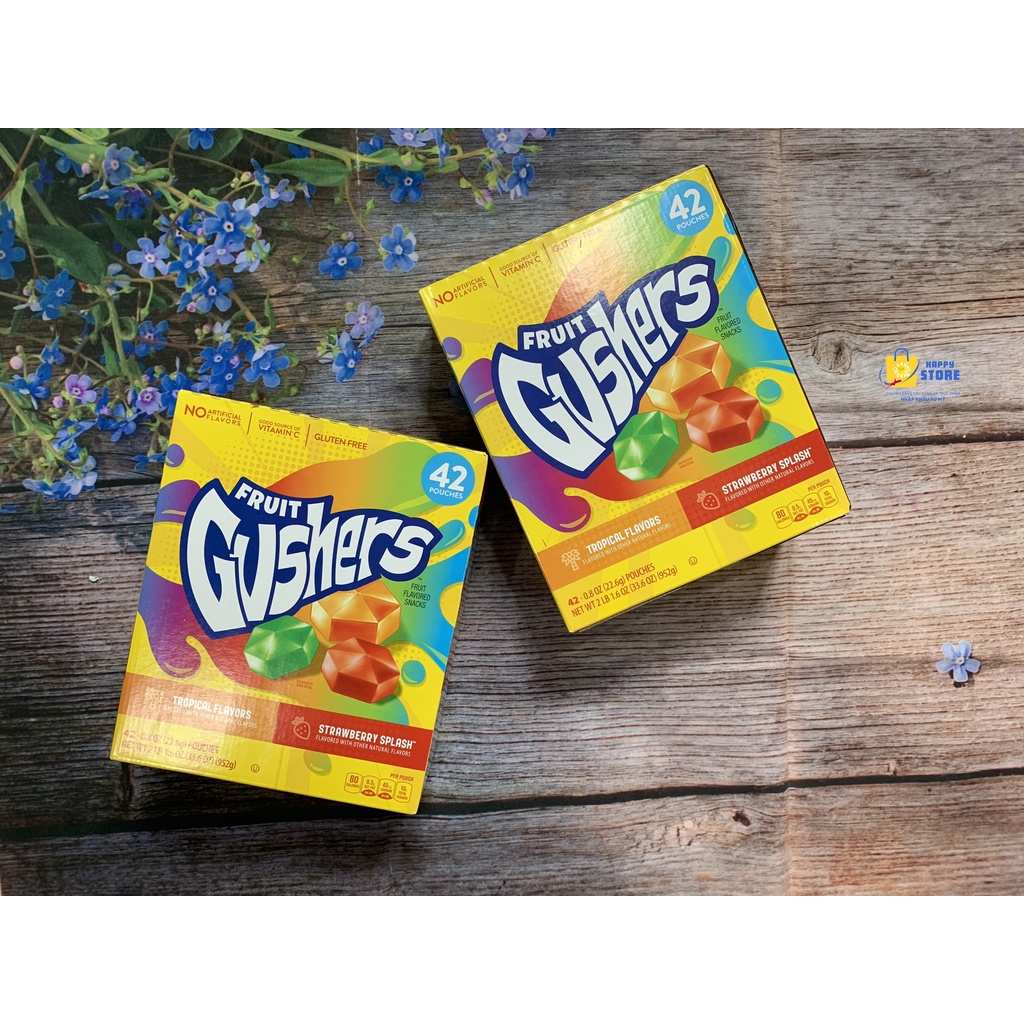 - KẸO DẺO GUSHER VỊ TRÁI CÂY NHIỆT ĐỚI CÓ NƯỚC JUICE BÊN TRONG BÁN GÓI TÁCH LẺ 22.6G