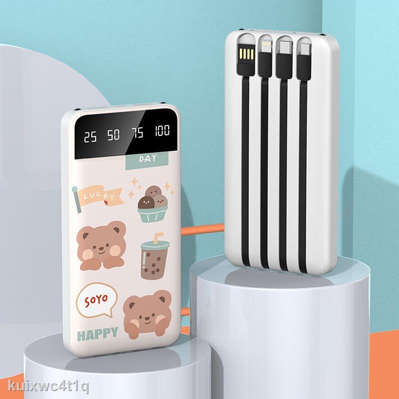 Siêu Rẻ KRECOO sạc dự phòng 10000mah 20000mah Phim hoạt hình Mini Pin Lithium Polymer Màn Hình Kỹ Thuật Số Cho Apple