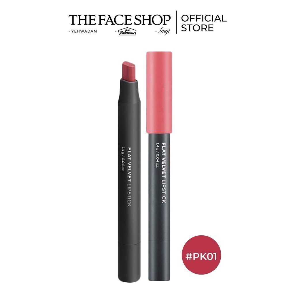 [Mã FMCGM50 - 8% đơn 250K] Son Đa Năng TheFaceShop Flat Velvet Lipstick 1.4g