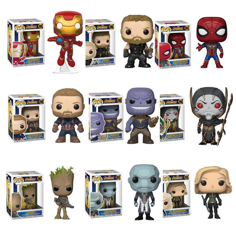 FUNKO POP MARVEL Mô Hình Đồ Chơi Nhân Vật Iron Man Spider-Man Trong Phim Avengers 4