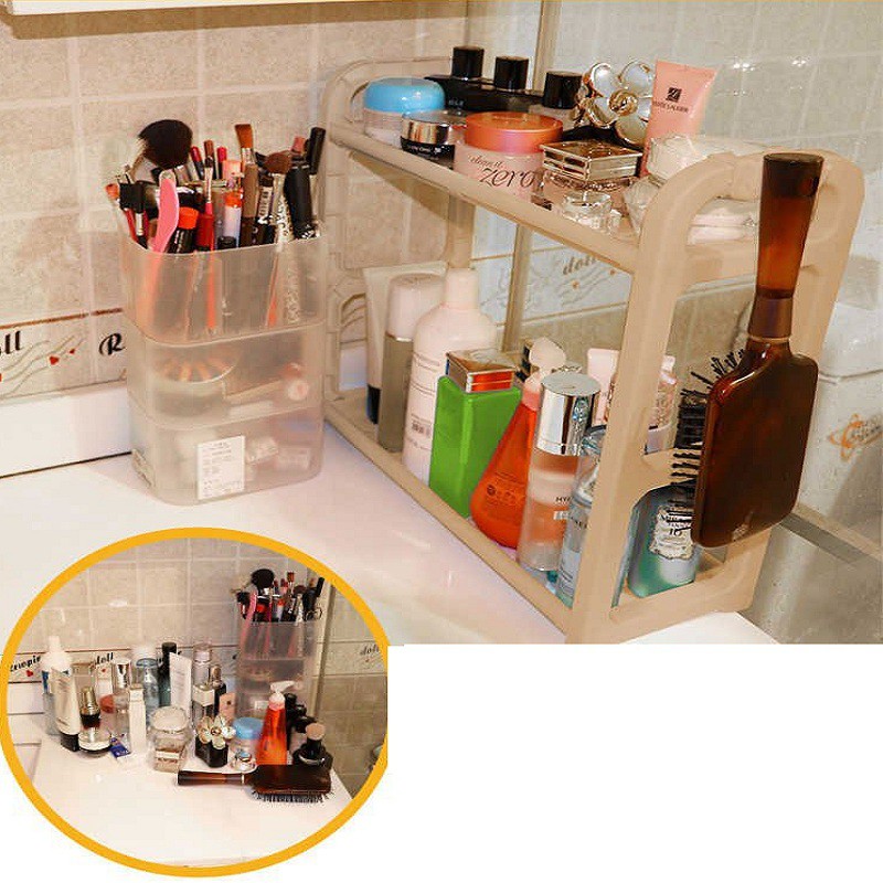 [Tổng Kho Sỉ] Giá Kệ Để Đồ Nhựa Cao Cấp 2 TẦNG T2 (Cao Tới 40cm) - Kệ Để Đa Năng Phòng Bếp, Phòng Tắm