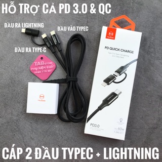 Cáp 2 đầu mcdodo typec to typec và lightning - max 60w và pd 3.0
