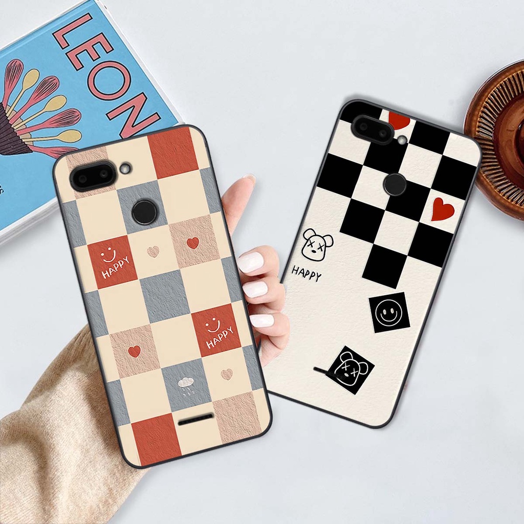 Ốp Xiaomi Redmi 6 caro trái tim cá tính, thời trang siêu đẹp, siêu phong cách
