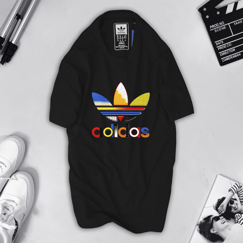 áo adidas mùa hè big size nam nữ from rộng unisex 5 màu - trắng, đen, hồng, xanh, xám có big size từ 35kg - 125kg