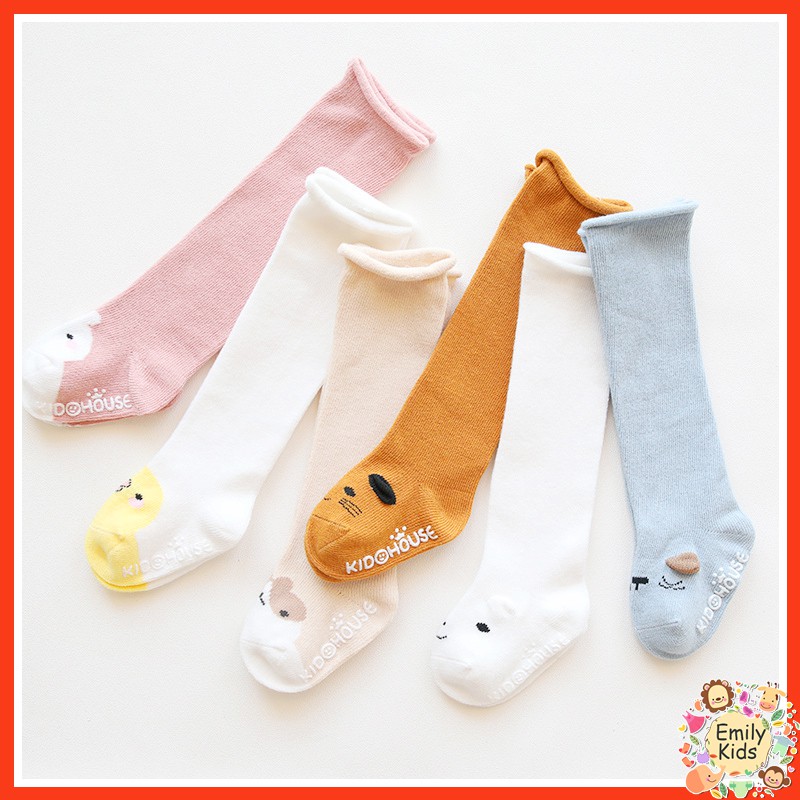Vớ Cotton Dài Qua Gối Giữ Ấm Màu Sắc Trơn Thoải Mái Dành Cho Trẻ Sơ Sinh 1-3 Tuổi