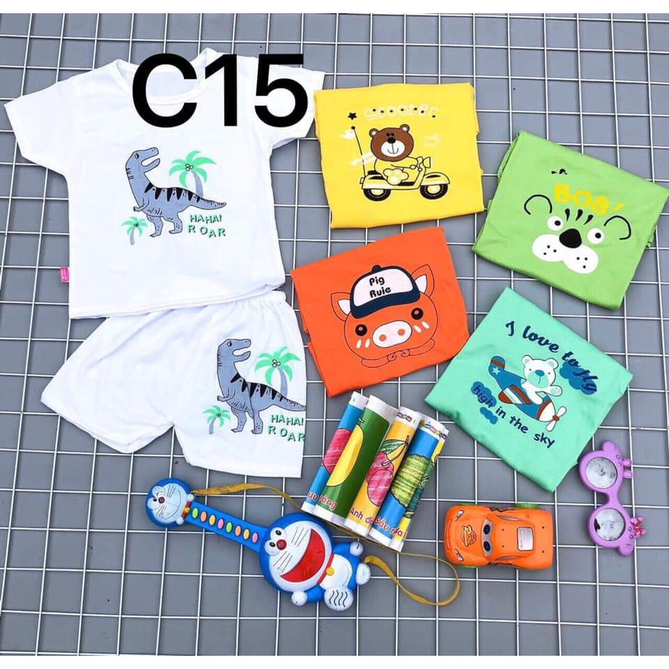 HÀNG LOẠI 1 - Set 5 bộ cộc khủng long cotton 2 chiều từ 3-14kg