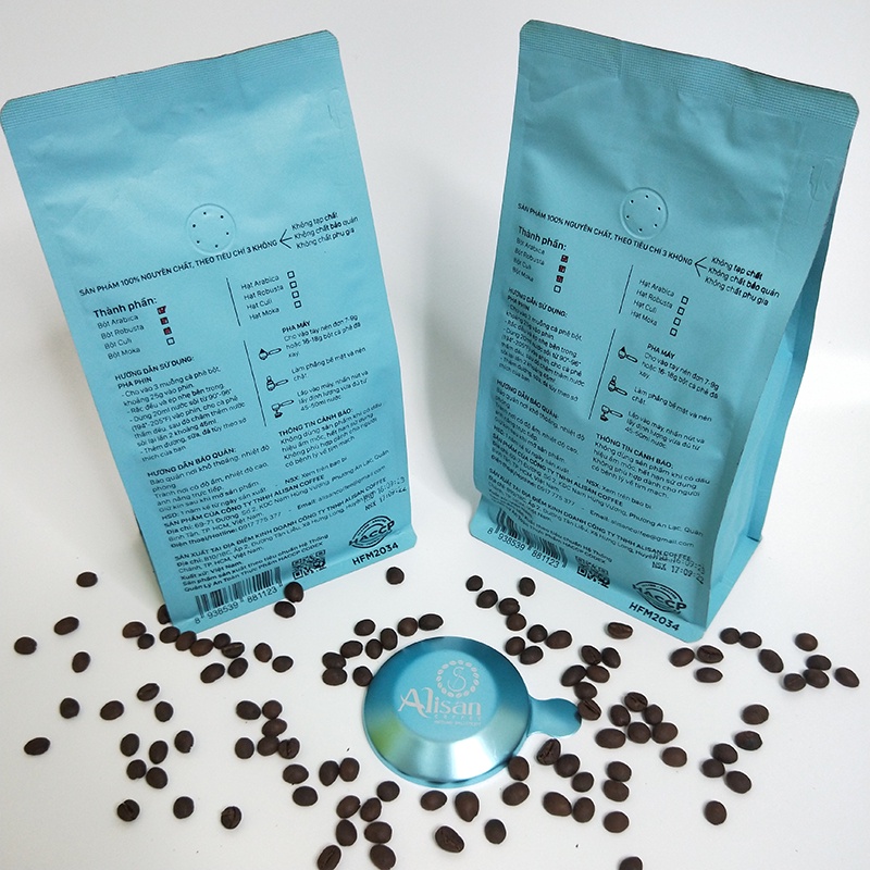 Cà phê Alisan số 3, Robusta/Arabica/Culi   rang mộc, rang xay nguyên chất