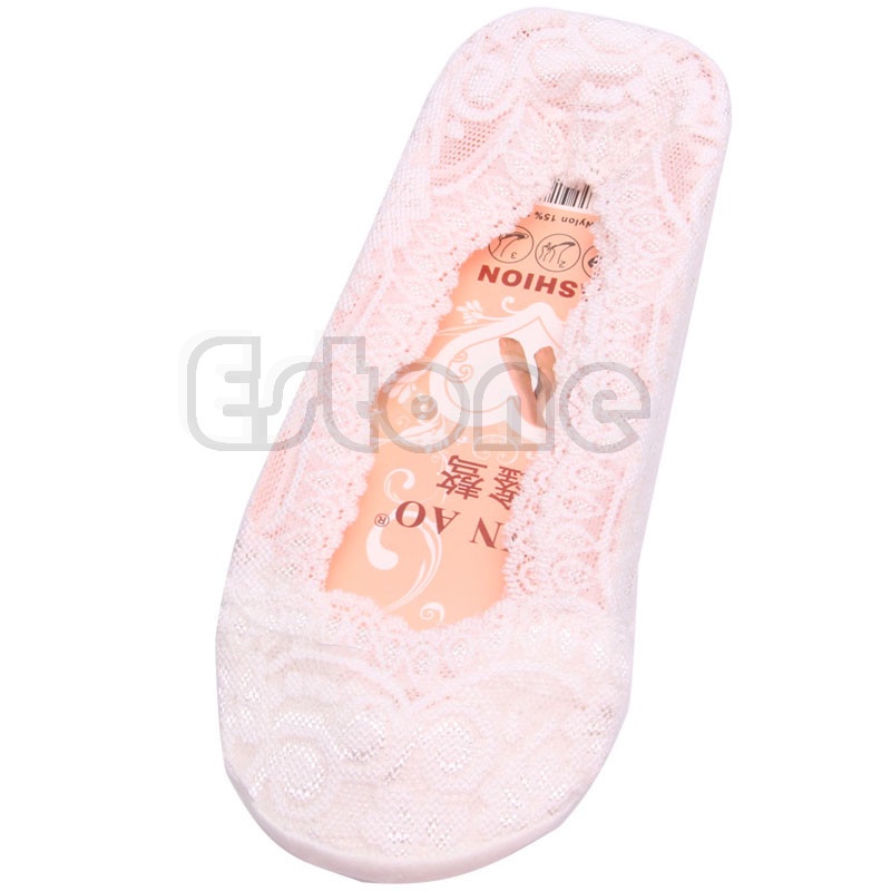 XIXI Vớ cotton phối ren cổ thấp chống trượt thời trang cho nữ