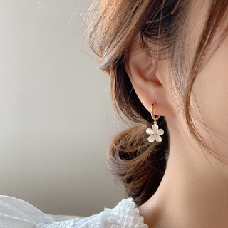Bông tai mạ vàng đính đá opal hình hoa thanh lịch