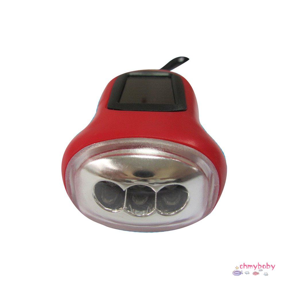 Đèn pin Mini 3 LED năng lượng mặt trời quay tay Đèn pin có thể sạc lại đuốc [8/5]