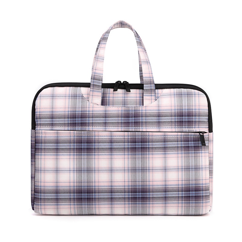 Túi Đựng laptop Bằng Vải Cỡ Lớn Họa Tiết Kẻ Sọc Thời Trang Công Sở Cho Nữ