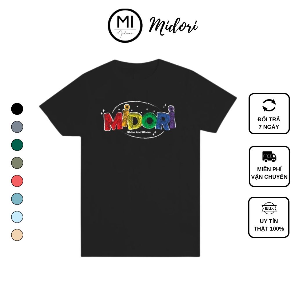 Áo thun unisex form rộng tay lỡ Phông Nam Nữ Midori bút chì Local Brand Mi Midori