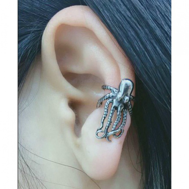Set 2 khuyên vành tai hình bạch tuộc 316L bằng thép không gỉ phong cách hip hop