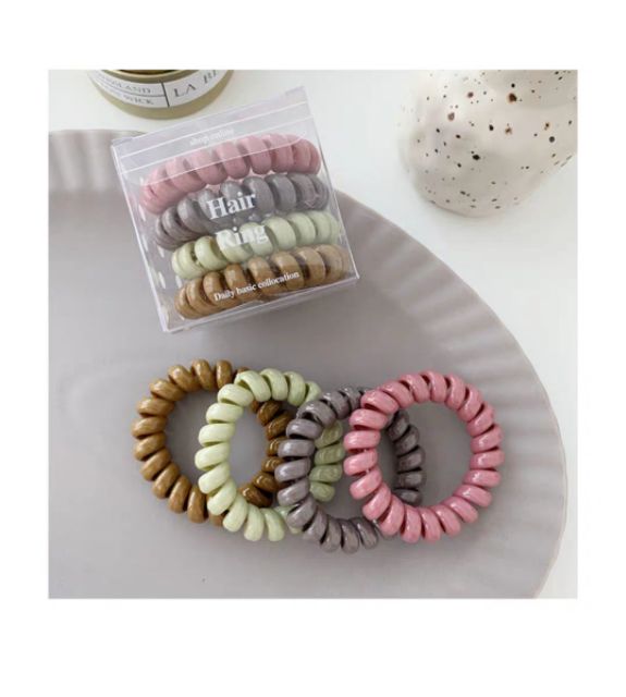 THUN CỘT TÓC 1 SET 4 SỢI KHÔNG GÂY ĐAU TÓC MÀU NUDE