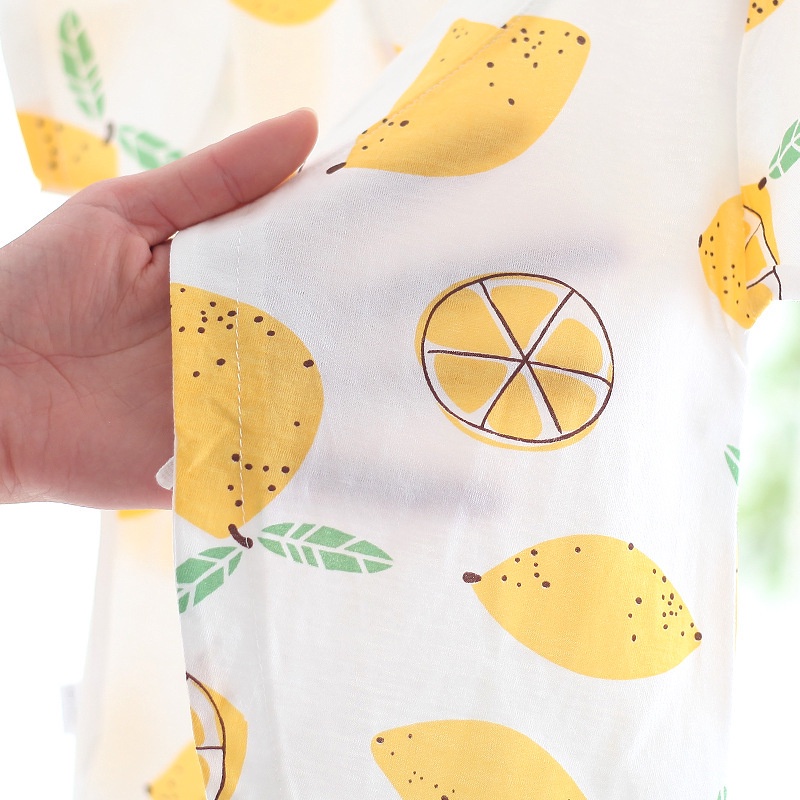 Bộ Đồ Ngủ Liền Thân Tay Ngắn Chất Liệu Cotton In Họa Tiết Toàn Diện Cho Bé Từ 0-24 Tháng Tuổi