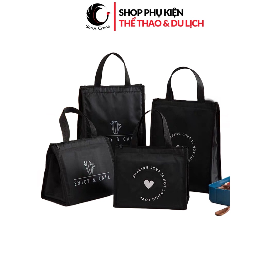 Túi Giữ Nhiệt Hộp Cơm Phiên Bản Cao Cấp, Vải Oxford Dày Dặn, Sang Trọng, Thiết Kế Tinh Tế Đa Năng Tiện Dụng Sarus Crane