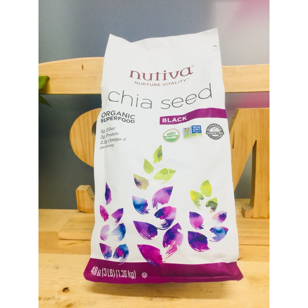 [date 8/2022] Chia chuẩn - Chia Nutiva Organic Chia Seed chính hãng của Mỹ 1.36kg