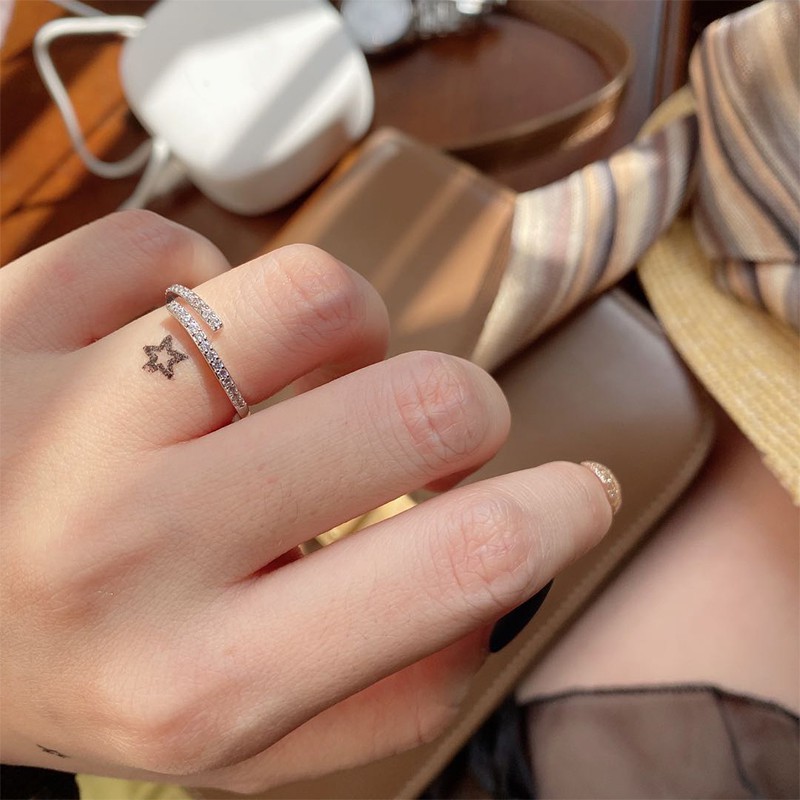 Nhẫn Thời Trang B857 Đính Đá Lung Linh Theo Phong Cách Hàn Quốc