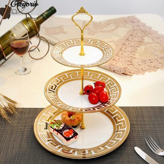 Dụng cụ để đĩa bánh 2 / 3 tầng có tay cầm hình vương miện. trang trí tiệc cưới