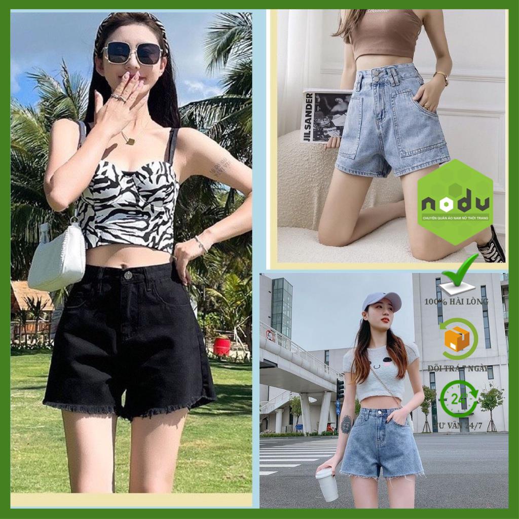 Quần sooc bò jean nữ cạp cao shorts jeans Quảng Châu phong cách Hàn Quốc sành điệu stylen năm 2022 NODUShop