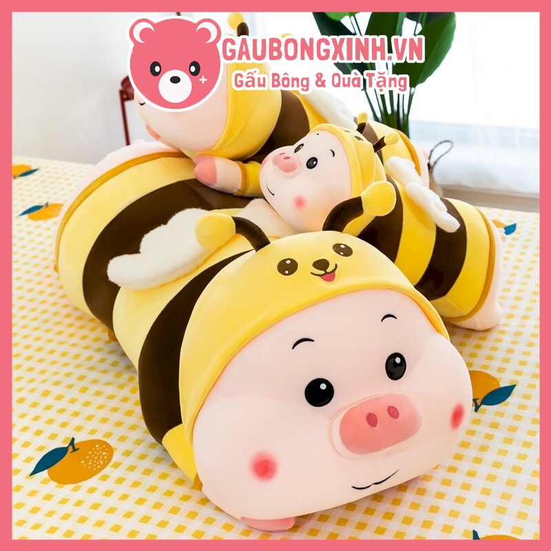 Gấu Bông Lợn Ong đáng yêu đủ size 75cm-1m2, Thú nhồi bông Heo Ong vàng cute, Quà tặng gấu bông gaubongxinh.vn