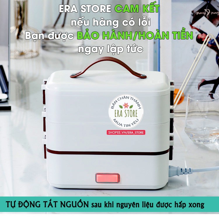 [HÀNG SIÊU TỐT] Hộp cơm cắm điện INOX 304 1-2-3 ngăn nấu hấp tươi ngon tiện lợi tiết kiệm thời gian an toàn cho sức khỏe
