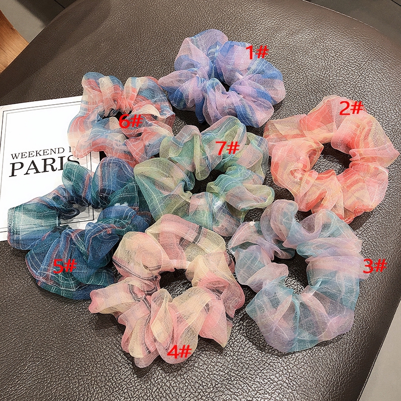 INS Scrunchies Dây buộc tóc hoa