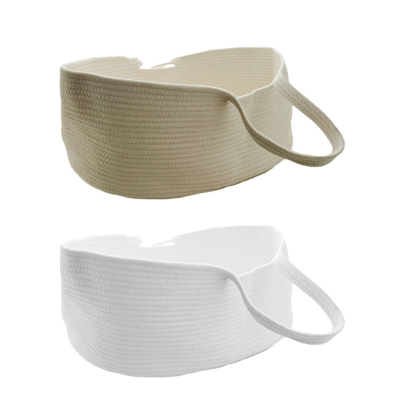 Giỏ nôi ngủ đan dây cotton đan nhỏ gọn trang trí dành cho em bé sơ sinh