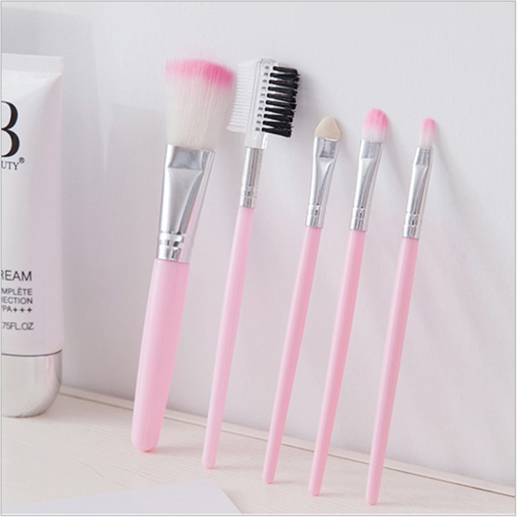 Bộ cọ trang điểm 5 món màu hồng, bộ cọ trang điểm cá nhân A3 - Sammi beauty