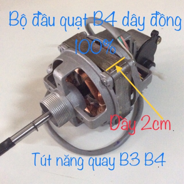 Bộ đầu quạt dây đồng B4  mô tơ quạt dây đồng 100% B4 Đầu quạt thay thế cho nhiều hiệu quạt thông dụng