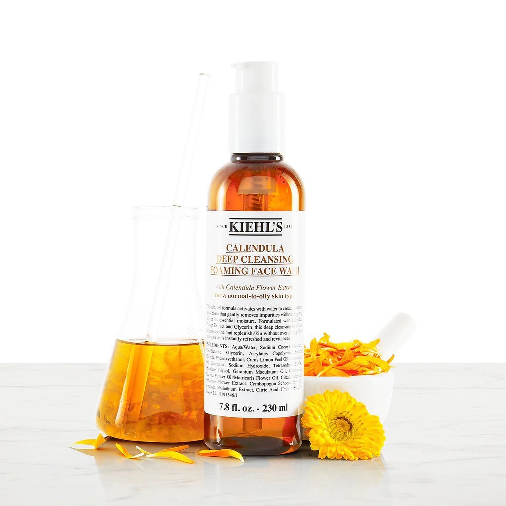 Kiehl's Calendula Deep Cleansing Foaming Face Wash – Gel Rửa Mặt Chiết Xuất Hoa Cúc 230ml