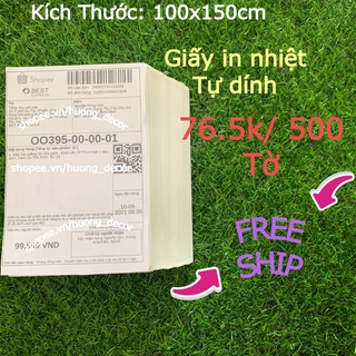 Giấy In Nhiệt Tự Dính Dạng Tập 500 Tờ 100x150 - In đơn Shopee TMDT