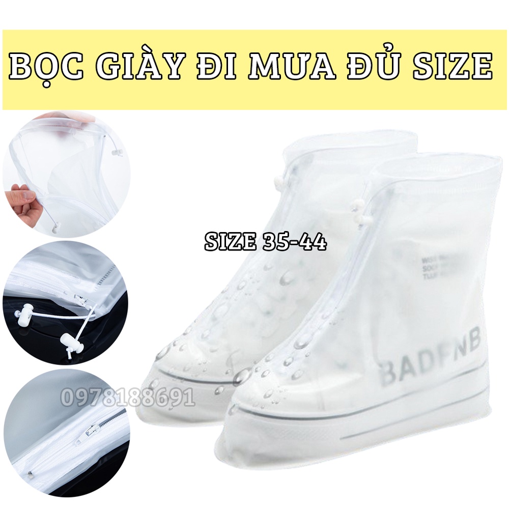 Bọc giày đi mưa silicone, ủng bao trùm giầy cổ thấp - hàng may kỹ đủ size chống trơn trượt cho cả nam và nữ | BigBuy360 - bigbuy360.vn