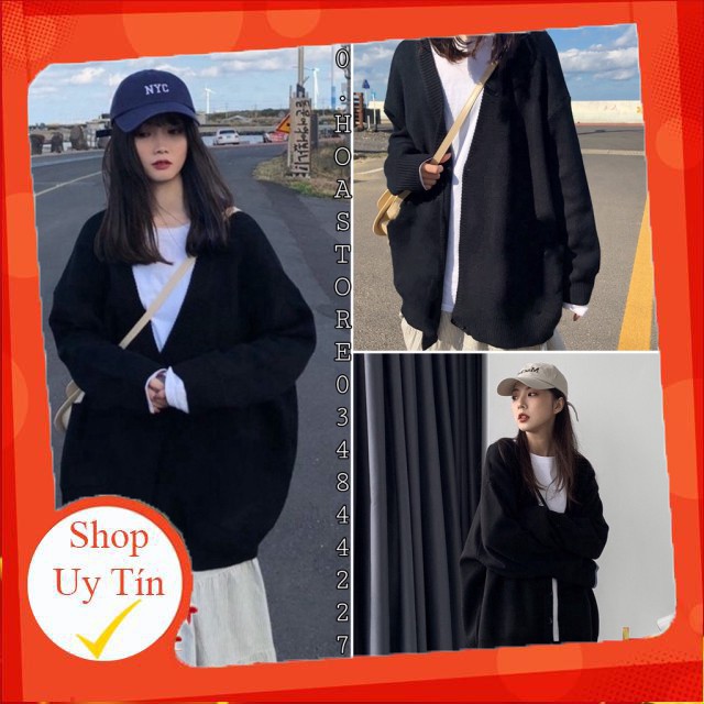 CARDIGAN LEN ĐEN TRƠN PHA NỈ MỀM - ÁO KHOÁC LEN CARDIGAN DÁNG RỘNG MÀU ĐEN HÀN QUỐC NAM NỮ - CADIGAN KHOÁC NỮ Liên hệ mu