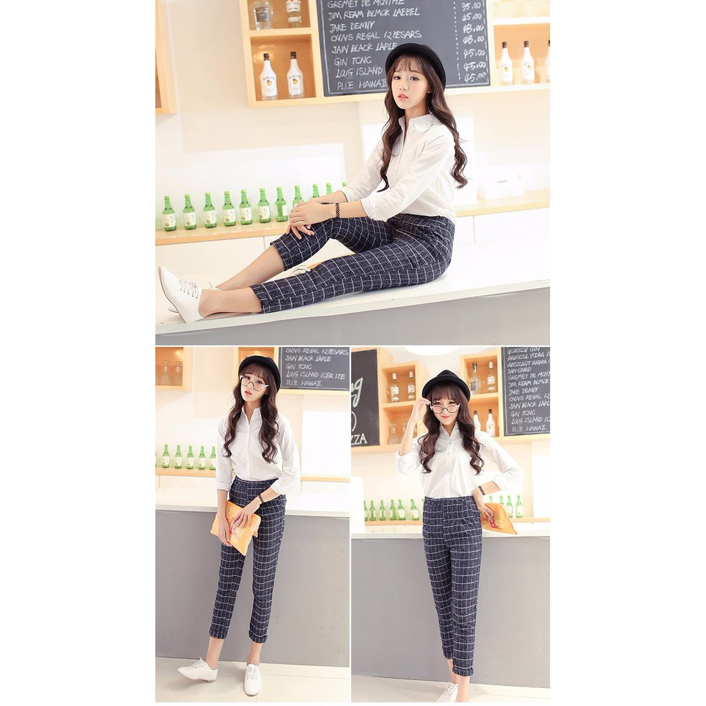 Quần baggy caro ống ôm unisex dáng suông caro pants nam nữ phong cách ullzang