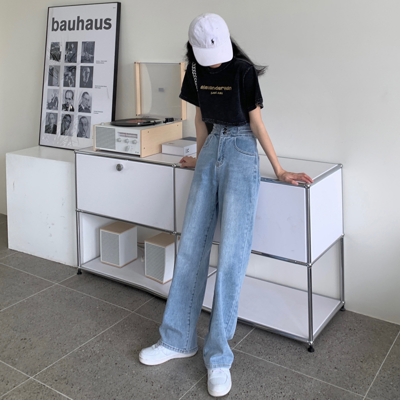 Quần Jean Ống Rộng Lưng Cao Cá Tính Thời Trang Trẻ Trung 42712