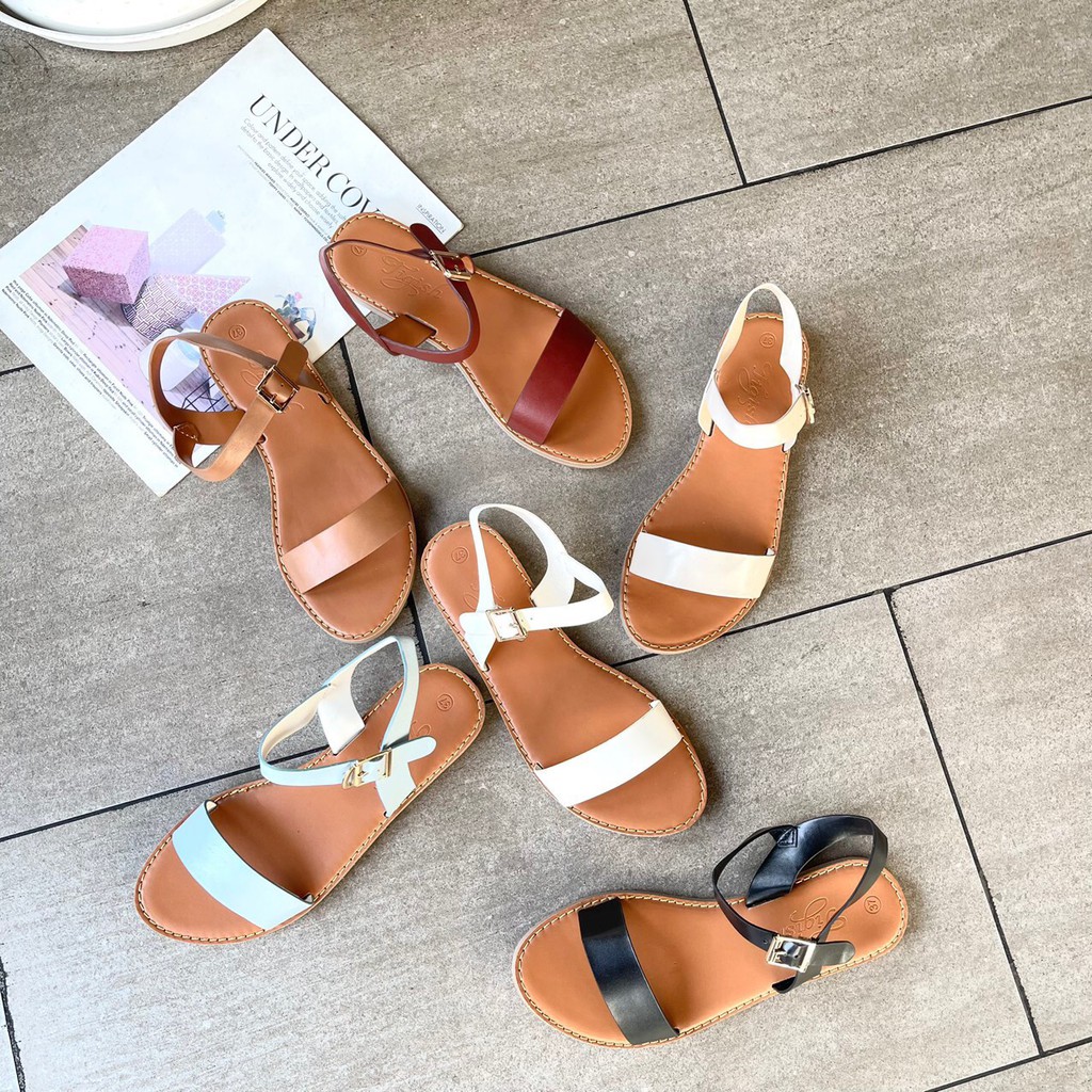 Sandal nữ đế thấp mẫu hot màu đen