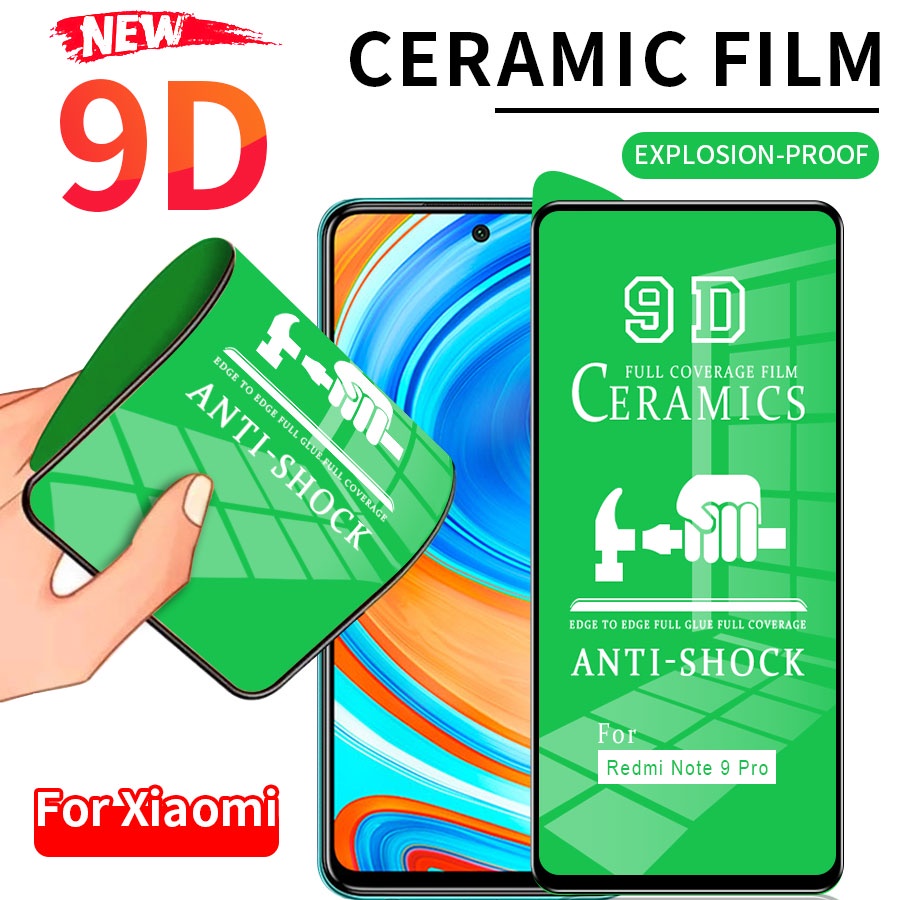 Kính cường lực dẻo Full màn 9D Xiaomi Mi 9T 10T 11T 12T Pro 11 Lite Poco M3 M4 F3 F4 X3 X4 X5 Redmi Note 7 8 9 9s 10 10S 11 11S 12 12S 9A 9C