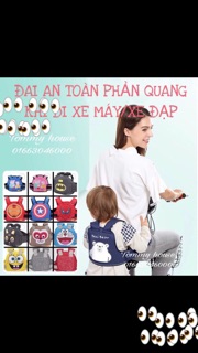 ĐAI XE MÁY AN TOÀN CÓ PHẢN QUANG CHO BÉ