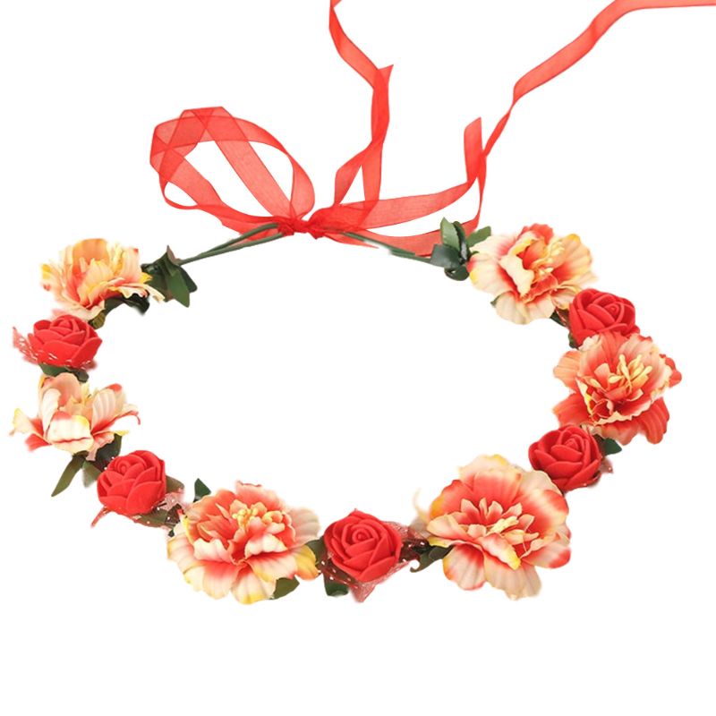 Vòng Hoa Hồng Giả Phong Cách Hawaii Lãng Mạn Dùng Trang Trí Tiệc Cưới