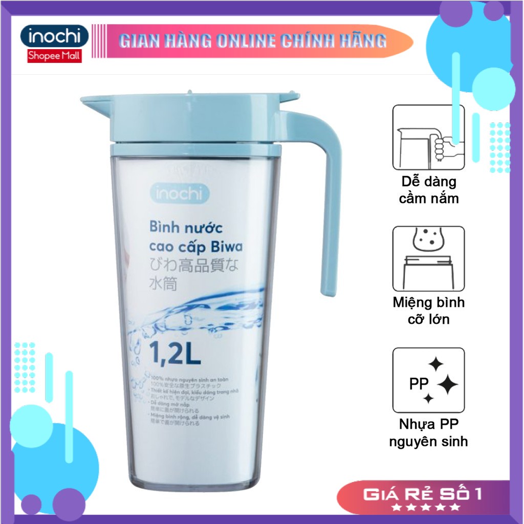 Bình đựng nước -Biwa inochi An toàn cho sức khoẻ dành cho nhà bếp tập gym chơi thể thao phòng khách BPET