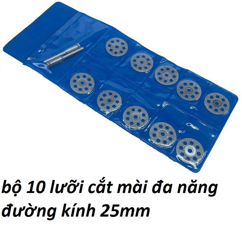 Bộ 10 lưỡi cắt mài mini đa năng đường kính 25mm Cắt sắt,cắt inox,cắt thủy tinh,cắt nhựa,cắt gỗ....