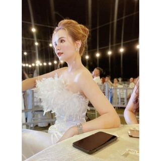❤️❤️❤️Đầm cup viền lông vũ ❤️Sang chảnh