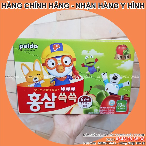 Nước Hồng Sâm Trái Cây Paldo Pororo Hàn Quốc cho trẻ em