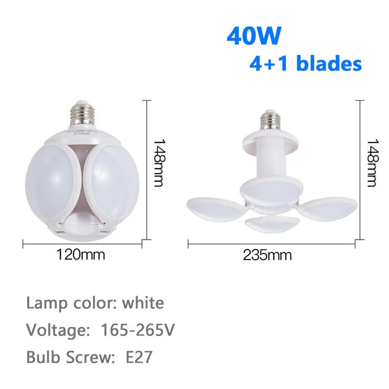 Ceiling Light Modern Hanging 40W Soccer Light Bulb E27 Led Bulb E27 Daylight for Living Room Bedroom Foldable Soccer LED Bulb AC 165-265V