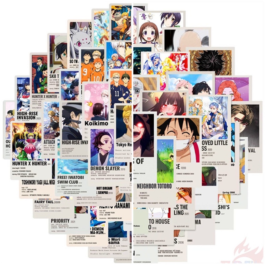 Bộ 100 miếng sticker Shōnen Manga và Shōnen Magazine Mini Poster series C DIY