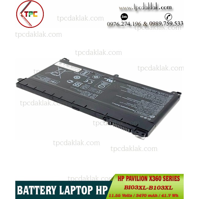 PIN LAPTOP HP PAVILION 14-AX, X360 , 13-U, 11-U, M3-U, BI03XL, ON03XL | BATTERY LAPTOP HP BI03XL