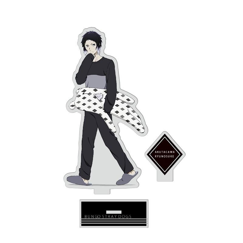 Mô Hình Standee BUNGOU STRAY DOGS ver ĐỒ NGỦ ÔM GẤU tượng acrylic anime Văn Hào Lưu Lạc mica chibi trang trí