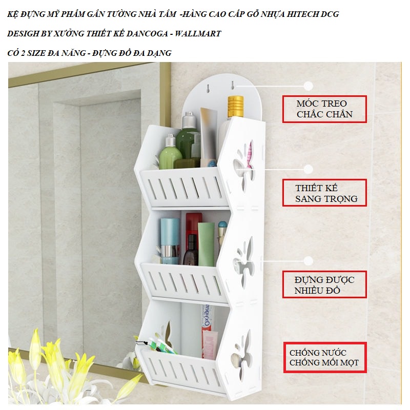 KỆ NHÀ TẮM ✅FREE SHIP✅ ĐỂ ĐỒ TREO TƯỜNG KỆ DÁN ĐỰNG MỸ PHẨM ĐA NĂNG KHÔNG CẦN KHOAN LẮP GHÉP THÔNG MINH WALLMART